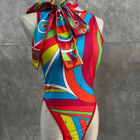 Emilio Pucci Colorful Swirl One Piece Swimsuit - Picture 3 of 4